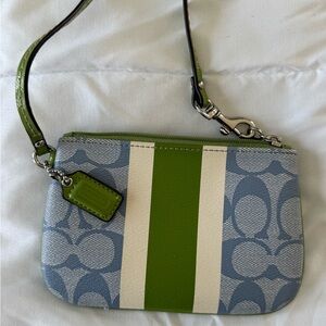 Coach Green and Blue Wristlet